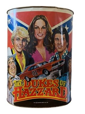 Vintage Cheinco 1981 The Dukes Of Hazzard Metal Trash Garbage Can